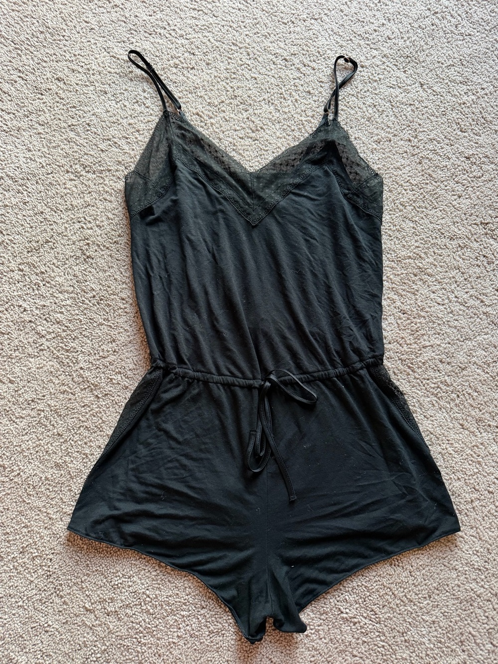 Victoria’s Secret Lace-Trim Black Romper Sleepwear - Women's Intimates